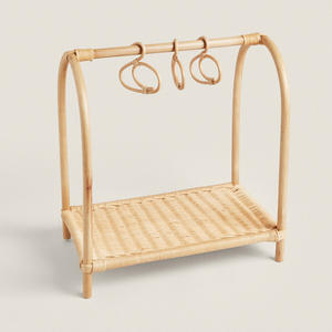 Porte-vêtements pour poupées, design charmant, rail en rotin pour vêtements de poupée, fait main, jouet pour enfants - Product Image 2