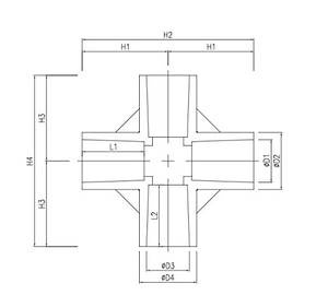 Conector Cruzado de PVC de Cuatro Vías Kansaikako para Tratamiento de Agua, Variaciones Múltiples, 50Ax20A, para Derivación de Tuberías, Fabricado en Japón KJ-044-250 - Product Image 2
