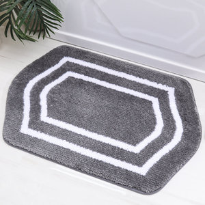 Tapis de bain moderne absorbant, antidérapant, doux, lavable, en polyester shaggy avec surface en diatomite pour sol de salle de bain, usage domestique et hôtelier - Product Image 1