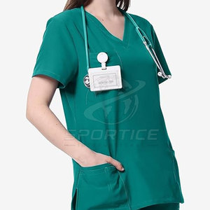 Short Sleeve Medical Top Elastic Waist <b>Trousers</b> Breathable 100% Cotton Needle Detection Healthcare <b>Workwear</b> Nursing Uniform - Product Image 4