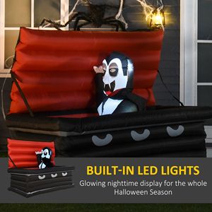 Decorazioni di Halloween da Esterno Giganti da 6 Piedi, Bara di Vampiro Gonfiabile a LED per Giardino, Prato e Feste - Product Image 5