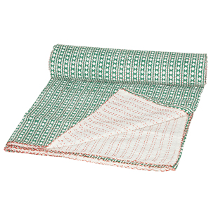 Vintage Organic Cotton Kantha Quilt Handmade Reversible Fluffy Washable Quilted <b>Bedspread</b> for Home & Hotel Use - Product Image 1