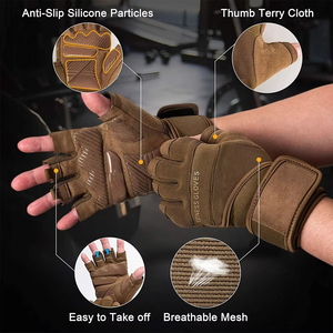 Nouveaux gants de musculation en cuir personnalisés à demi-doigts, respirants et durables, pour un usage unisexe en cyclisme et en salle de sport, Geo Brothers - Product Image 2