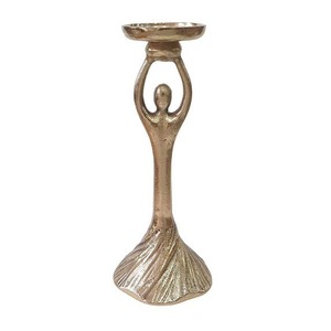 Porte-bougie en métal avec motif de feuille, décoration pour la maison, support de bougie durable - Product Image 2