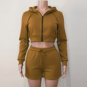 Ensemble tendance pour femmes, sweat à capuche court et short assorti, tissu léger et respirant, tenue décontractée, ensemble deux pièces pour l'été - Product Image 4