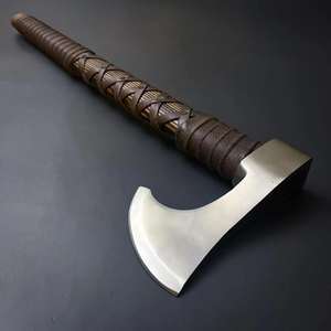 Hacha Vikinga Tradicional de Alta Calidad, Forjada a Mano en Acero de Damasco, con Mango de Madera, para Camping, Supervivencia, Bricolaje y Uso Multipropósito - Product Image 2