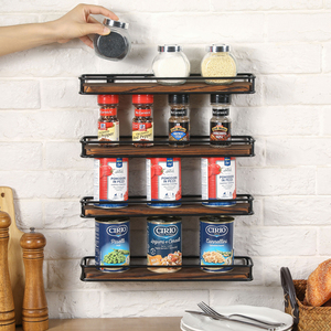 MyGift Estante de especias rústico montado en la pared-Amazon Hot Item Organizador de cocina Juego de 4 - Product Image 5