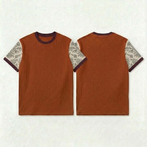 เสื้อยืดทรงบ็อกซี่ผู้ชาย แขนสั้น ผ้าคอตตอนพรีเมียมเนื้อหนา สีพื้นเรียบ สไตล์อเมริกัน - Product Image 1