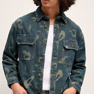 Chaqueta Vaquera para Hombre con Costuras Premium, Chaqueta Vaquera Casual para Hombre con Cuello Camisero, Chaquetas Vaqueras para Hombre - Product Image 5