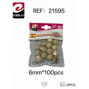 Perline in Legno Naturale da 6mm per Forniture di Bigiotteria ARTICOLI Prodotto - Product Image 1