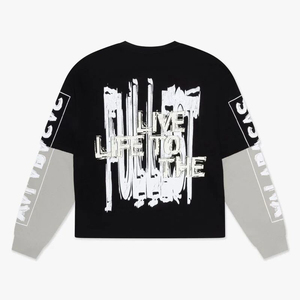 เสื้อยืดแขนยาวสีแดงสไตล์โกธิคแบบยูนิเซ็กซ์ ODM ลำลอง ผ้าฝ้ายถัก 100% ทรงโอเวอร์ไซส์ แฟชั่นฤดูร้อน สไตล์สตรีท พิมพ์ลายกราฟิกด้านหลัง - Product Image 4