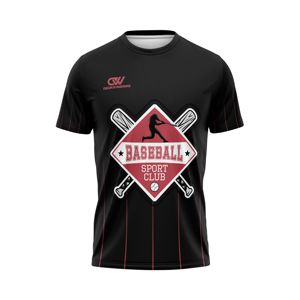 T-shirt de baseball sublimé personnalisé avec nom et numéro d'équipe OEM, maillot d'entraînement durable 100 % polyester, col rond, sport, grandes tailles - Product Image 1