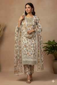 Trajes Salwar Kameez Bordados para Mujer, Paquistaníes, de Alta Calidad, Últimos Colores Exclusivos de Primavera/Verano 2022, en Tela Lawn Importada, Excelente - Product Image 5