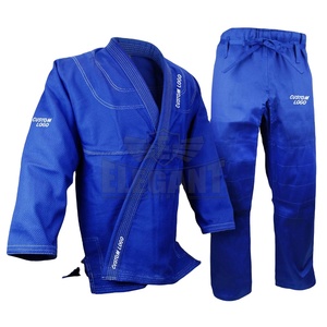 Azul BJJ kimono Jiu jitsu Gi traje 100% algodón 350 gramos 450 gramos perla tejido artes marciales desgaste lucha kimono competencia BJJ traje - Product Image 1