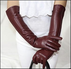 Long Leather <b>Gloves</b> Women's Colorful Sheepskin Touch Screen Winter Warm Thick <b>Thin</b> Fashion <b>gloves</b> - Product Image 2