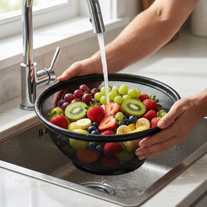 Durable Modern Eco-Friendly Metal Iron Wire <b>Fruit</b> Basket Bowl for Kitchen & Dining Table Open <b>Storage</b> Organiser Stand - Product Image 3