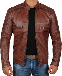 Vestes en cuir véritable pour hommes, style moto et motard, imperméables et respirantes, de haute qualité, sur mesure, best-sellers en gros - Product Image 1