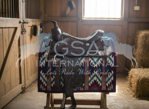 Couvertures de selle personnalisables surdimensionnées 34x36 en 100% laine de Nouvelle-Zélande pour l'équitation sportive et les compétitions western. - Product Image 6