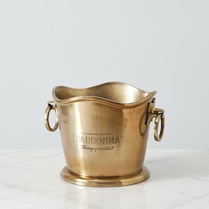 Crest Wave Cubitera de Latón para Champán, Enfriador de Vino Premium Hecho a Mano con Doble Asa, Enfriador de Hielo Duradero para Servicio en Bar - Product Image 2