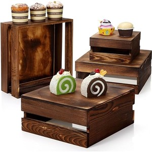 Sheesham <b>Wood</b> Tiered Cake Riser Stand | Indian Handcrafted Bakery Display | Wholesale - Product Image 2