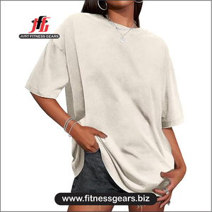 Women's O-Neck Short Sleeve T-Shirt Solid Blue Knitted Casual Wear Loose Eco-Friendly 100% Polyester Summer - Product Image 2