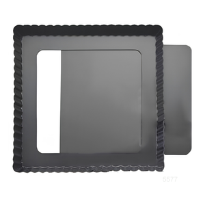 Moule à tarte carré de 8 pouces avec fond amovible, moule à quiche cannelé en aluminium pour la cuisson de gâteaux mousse et desserts - Product Image 1