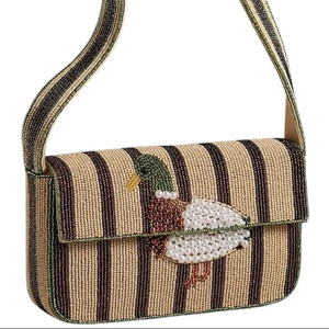 Handmade Luxury Trendy Seed Beads Embroidered Strong Safe Customizable Shoulder Bag with Boho Floral Design Pattern - Product Image 1