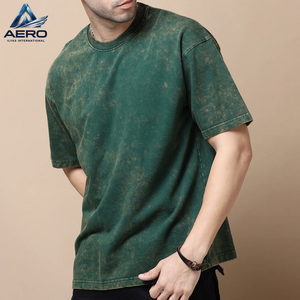 T-shirts décontractés respirants pour hommes, couleur verte, légers, entièrement personnalisables, service OEM ODM, effet délavé à l'acide, collection 2026 - Product Image 3