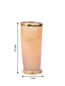 Verre à bière artisanal en corne de buffle avec base à bord doré – Vaisselle élégante, décoration rustique d'inspiration artisanale pour la maison, pour bière et vin - Product Image 2