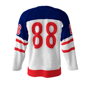 Maillots de hockey sur glace sur mesure avec options de numéros, logos et noms personnalisés, conçus pour le jeu compétitif - Product Image 4
