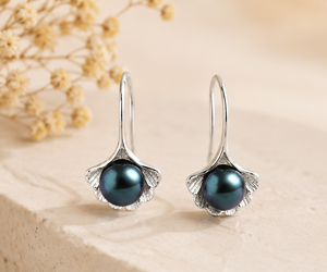 Pendientes de Plata de Ley 925 con Perlas Inspiradas en Conchas para Mujer, Joyería Elegante y a la Moda |   Pendientes de Perlas de Agua Dulce - Product Image 3
