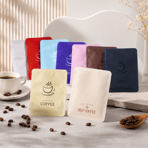 Bolsas de Café Personalizables Multicolores con Logotipo de Taza de Café, Material BOPP, Empaque Resellable para Bebidas - Product Image 1