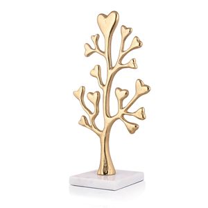 Décoration d'arbre en métal pour la maison avec base en marbre, statue décorative d'arbre pour salon, bureau, décoration de table - Product Image 4