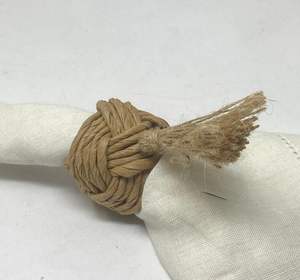 Anillo para Servilletas Redondo de Yute Ecológico con Diseño Floral de 4.5cm para Camping N S Tomar Handicrafts - Product Image 4