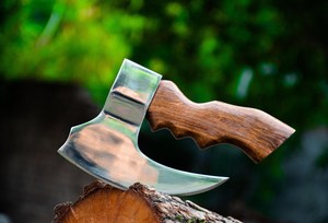 Hacha de acero al carbono con mango de madera para partir leña, calidad DIY - Product Image 5