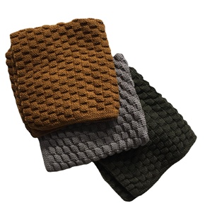 Paño de plato de punto de algodón orgánico 100% de alta calidad reutilizable y de secado rápido con logotipo personalizable - Product Image 1