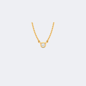 Collier pendentif solitaire serti de diamants ronds brillants de 0,05 CTW - Product Image 1