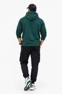 Plus Size <b>Men's</b> <b>Green</b> Solid Hooded Pullover Sweatshirt Cotton French Terry Autumn <b>Hoodie</b> - Product Image 6