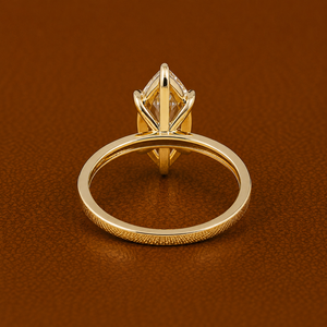 Anillo de Compromiso Solitario de Corte Marquesa de Lujo para Mujer, Oro Amarillo de 14K/18K, Anillo de Boda, Joyería Fina - Product Image 3