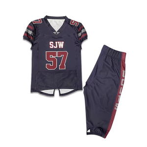 Ensemble de maillots de football américain entièrement personnalisés, en maille polyester, impression sur soie, combinaison de matériaux, uniforme de haute qualité - Product Image 1