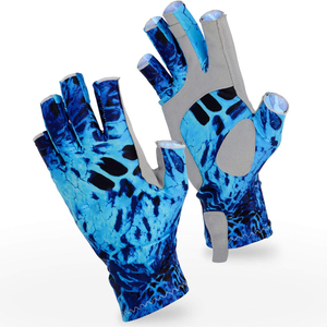 Gants de pêche à la mouche sans doigts pour hommes et femmes, légers, extensibles, en polyester, protection solaire UPF50+, couleurs personnalisables, vente en gros - Product Image 5