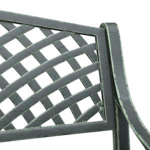 Banc de jardin en aluminium coulé vert, banc de patio standard en fonte - Product Image 6