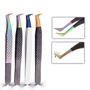 Fournisseur professionnel de pinces à extensions de cils, pinces à cils russes en volume, acier inoxydable, OEM, étiquette privée, vente en gros - Product Image 1