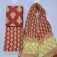 Bio-Seide/Baumwolle Oxford-Stoff 60x60 3-teiliges Anzug-Set |   Hochzeitskleid & Tasche im Set mit 3M Oberteil, 3M Unterteil und 2,25M Dupatta