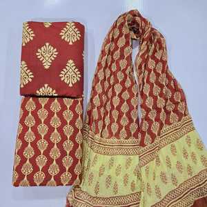 Conjunto de Traje de Algodón Puro 60x60 |   3m de Parte Superior, 3m de Parte Inferior, 2.25m de Dupatta (1 lote = 3M SUPERIOR+3M INFERIOR+2.25M DUPATTA) - Product Image 5