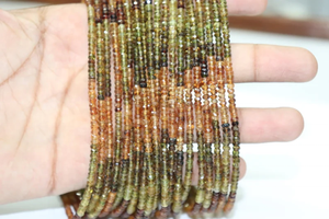 Cuentas Rondelle facetadas de turmalina Petro, hebras de 3,5mm, 13 pulgadas para fabricación de joyas - Product Image 4