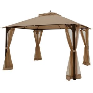 Gazebo da Esterno 12 x 10 Piedi con Doppio Tetto e Zanzariera, Tettoia e Pergola Durevoli per Ombreggiatura e Privacy - Product Image 5