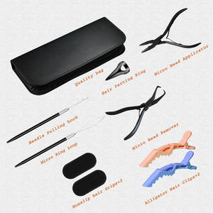 Kit de Instalación de Extensiones de Cabello, Herramientas Metálicas, Alicates de Crimpado, Gancho Enhebrador, Sellador de Cinta, Juego de Pinzas para Extensiones de Cabello - Product Image 6