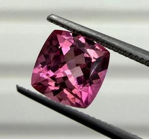 Natural Tourmaline Loose <b>Stone</b> Genuine pink <b>Colour</b> Cushion Cut Jewelry Making Ring Pendant Collector Gift Shamim 1.43 Cts 7x7 mm - Product Image 3