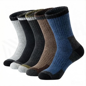 Crew <b>Socks</b> Solid Color Cotton Breathable Hiking <b>Socks</b> for Adults <b>Winter</b> Season - Product Image 3
